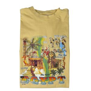Vintage 90s Egypt Souvenir Mens Sphinx Pyramid T-Shirt Size L Made In Egypt